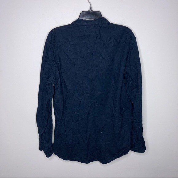 Michael Michael Kors navy blue linen blend button down shirt size large - Picture 7 of 7